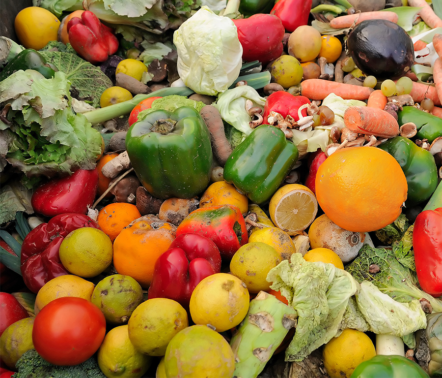 fruits et légumes jetés