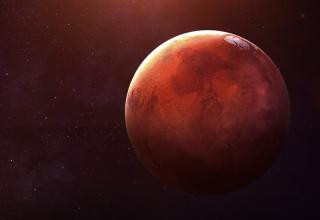 Vue de Mars, la planète rouge